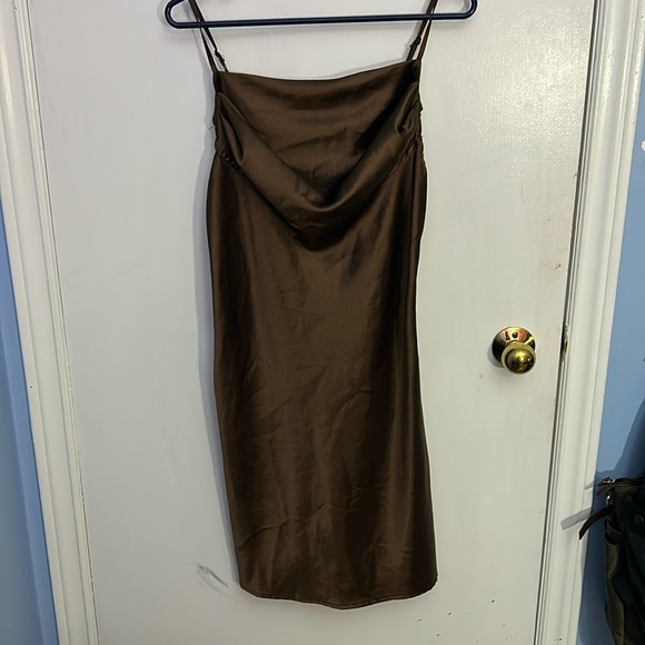 Cowl-neck Satin mini dress - Picture 1 of 1